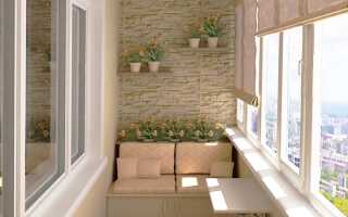 Отделка балкона декоративным кирпичом