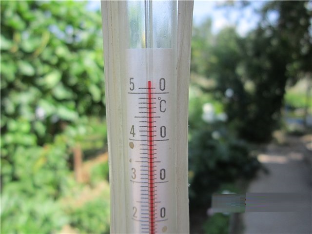 термометр под прямыми солнечными лучами