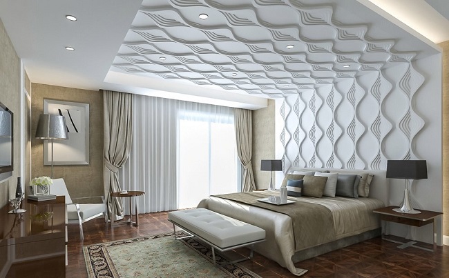 3 d панели в интерьере спальни