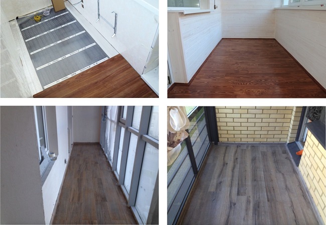 варианты пола на балкона